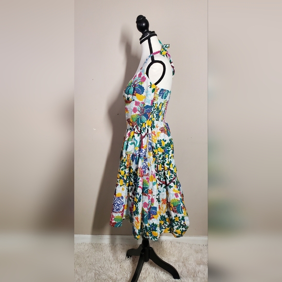 Anthropologie Celandine × Daniella Manini Tiered Bustier Halter Mini Dress Sz S - Picture 7 of 14